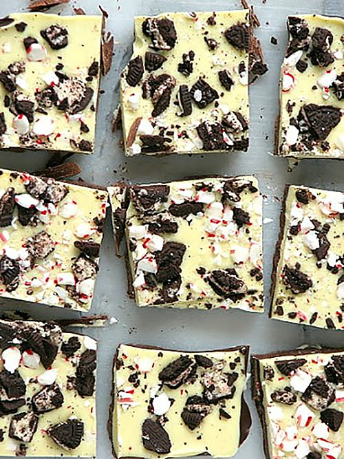 Chocolate Peppermint Bark With Oreos from Foodness Gracious on foodiecrush.com