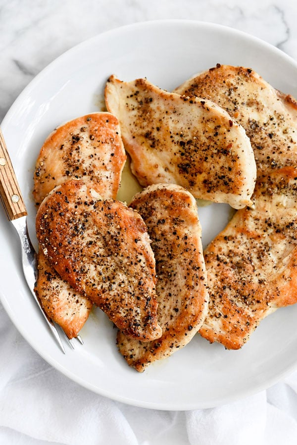 cooked chicken breasts meant for creamy mushroom chicken recipe 