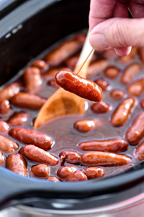 Crock-Pot-Little-Smokies-foodiecrush.com