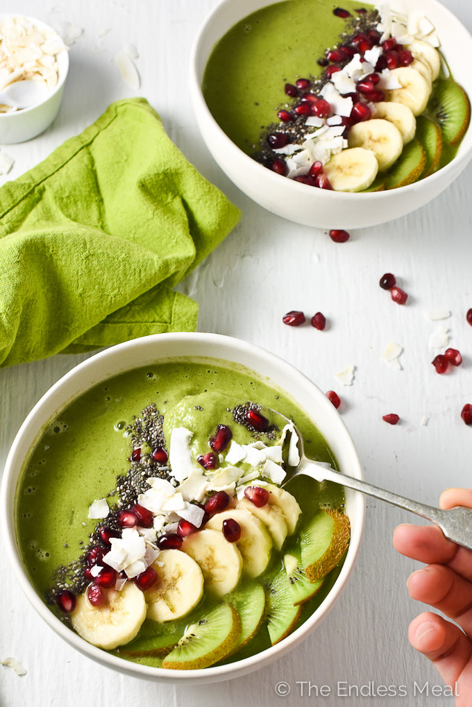 Green Goddess Smoothie Bowl from The Endless Meal on foodiecrush.com 