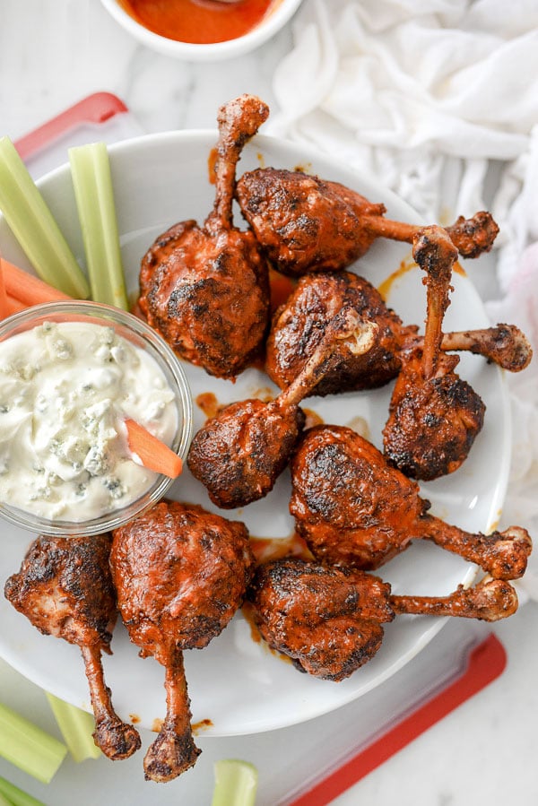 Buffalo Chicken Drumsticks | foodiecrush.com #baked #oven #recipes #superbowl #appetizers
