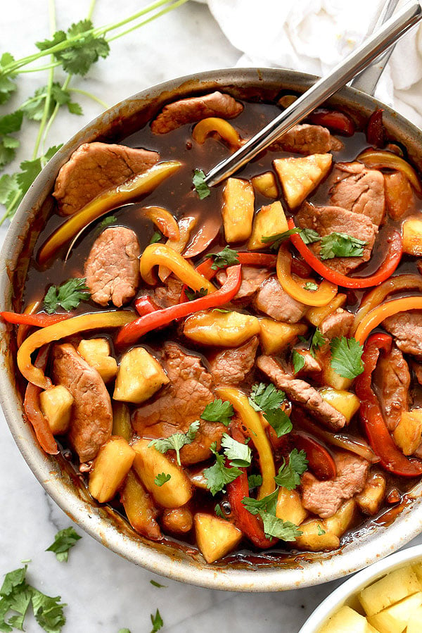 Healthier Sweet and Sour Pork | foodiecrush.com