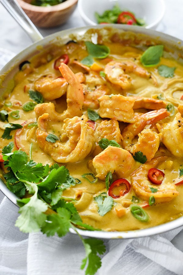 Thai Coconut Curry Shrimp Recipe Foodiecrush Com