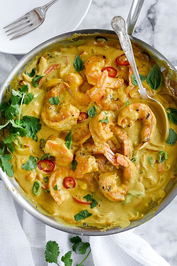 Thai Coconut Shrimp | foodiecrush.com #curry #recipes #easy 