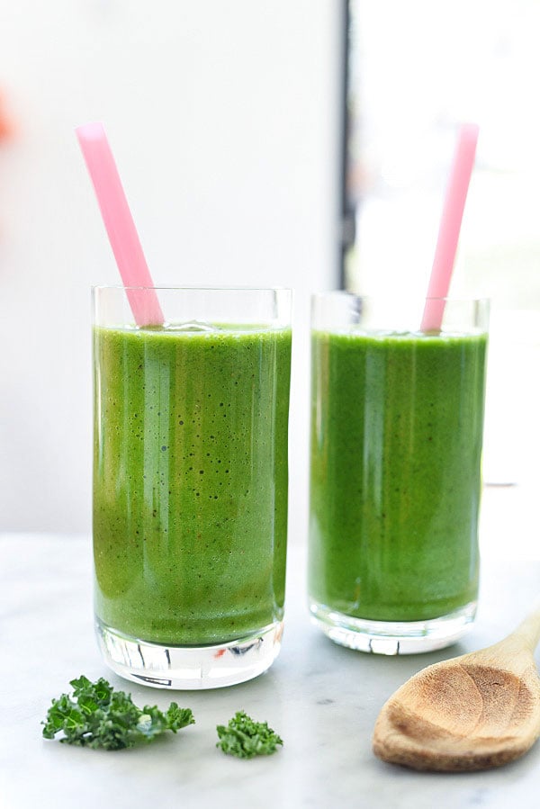 Immune Booster Sweet Green Smoothie | foodiecrush.com
