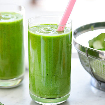 Immune Booster Sweet Green Smoothie | foodiecrush.com