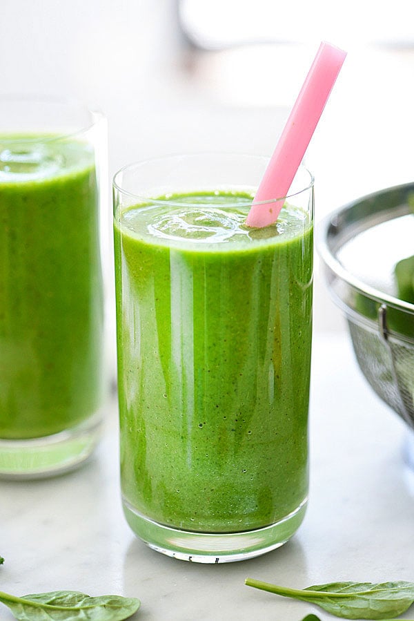 Immune Booster Sweet Green Smoothie | foodiecrush.com