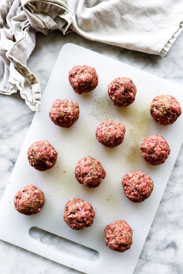 Italian Meatballs in Sauce | foodiecrush.com #easy #Italian #homemade