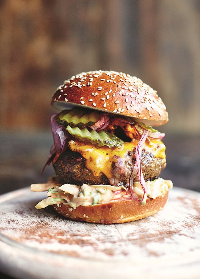 Jamie Oliver's Insanity Burger from cookbooks365.com on foodiecrush.com