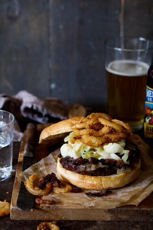 Pastrami, Mac and Cheese Burger from bayersroyale.com on foodiecrush.com