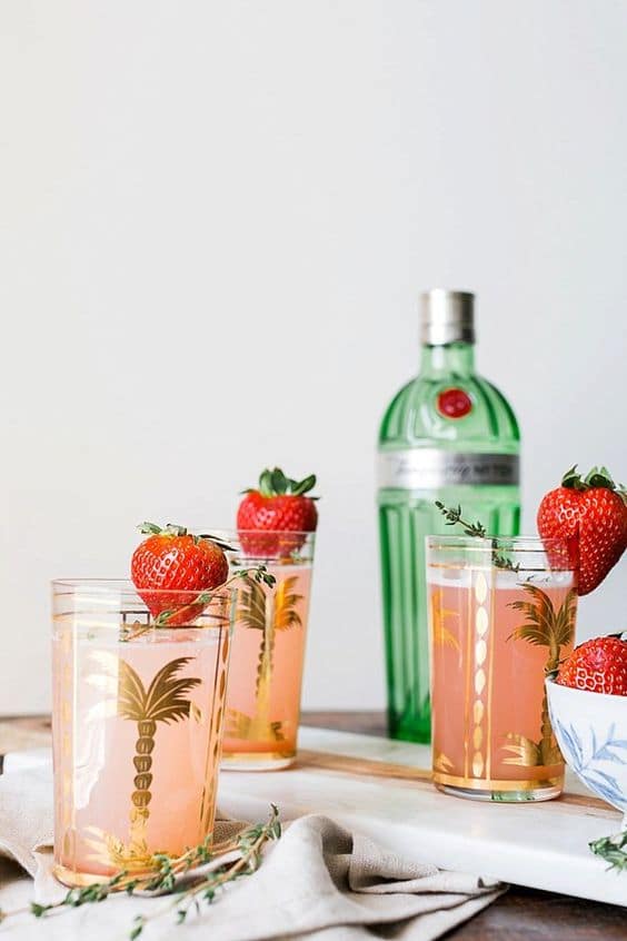 Rhubarb and Strawberry Gin Fizz from Waiting on Martha on foodiecrush.com