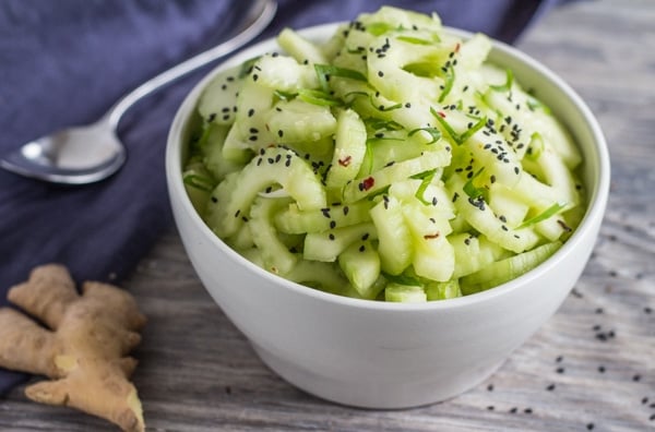 Spicy Cucumber Salad with Ginger