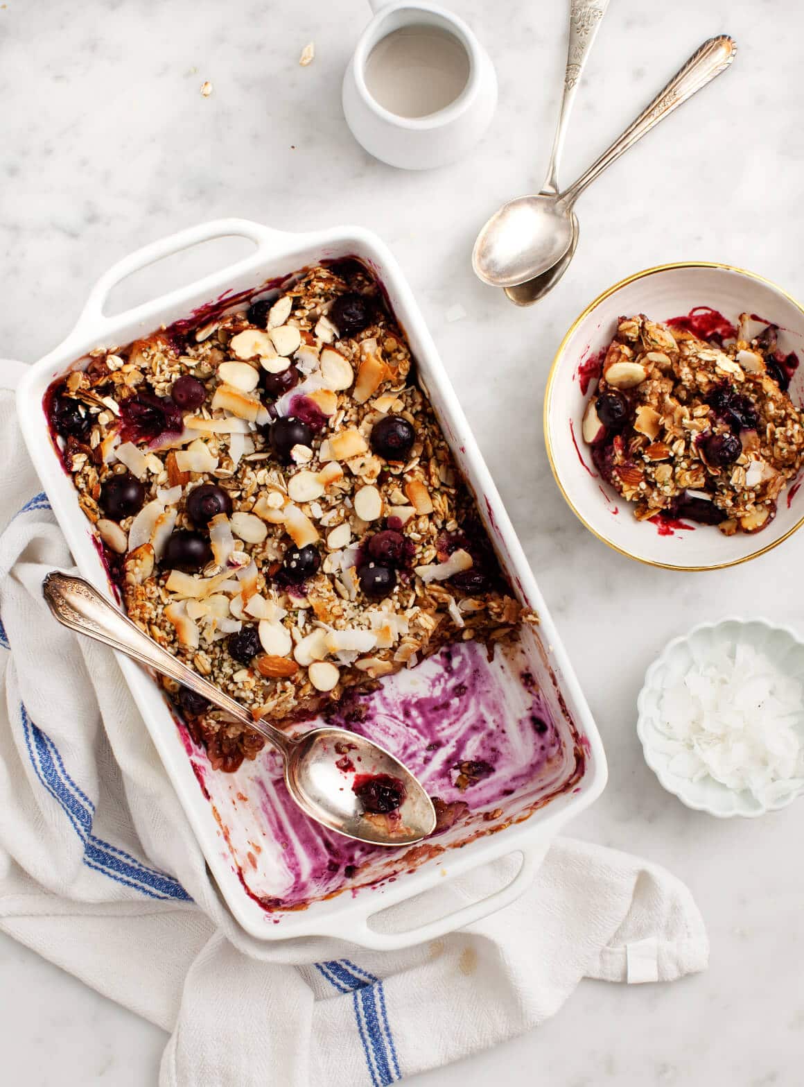 Blueberry Coconut Baked Oatmeal from loveandlemons.com on foodiecrush.com