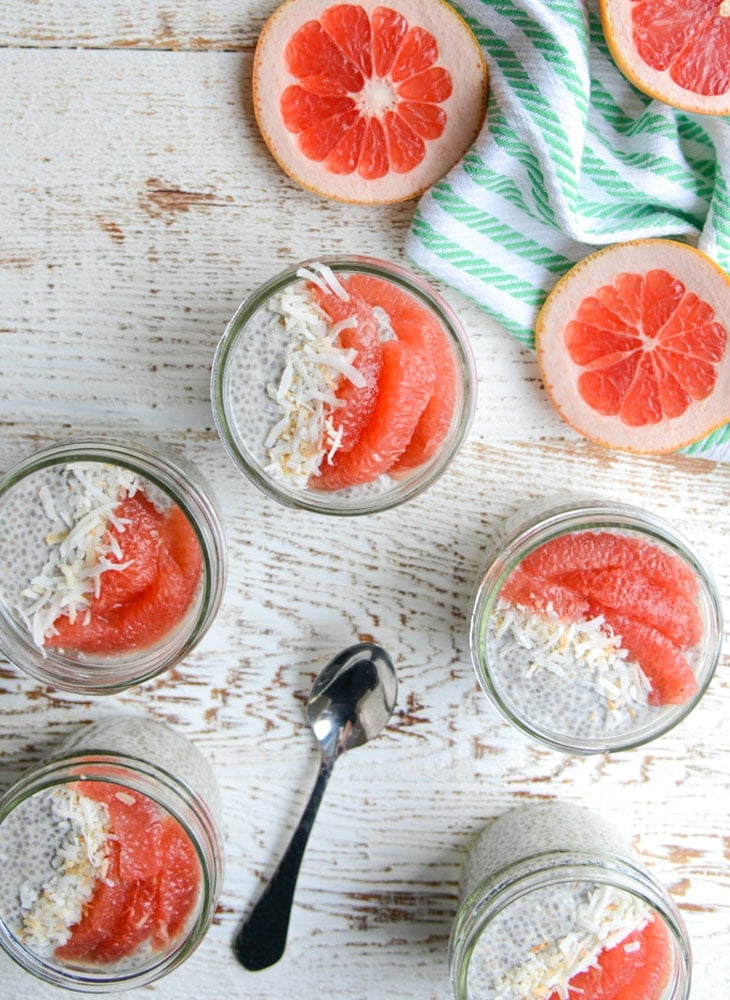 Grapefruit & Ginger Chia Seed Pudding from realfoodwholelife.com on foodiecrush.com