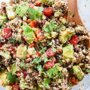 Latin Chipotle Quinoa Salad with Avocado | foodiecrush.com