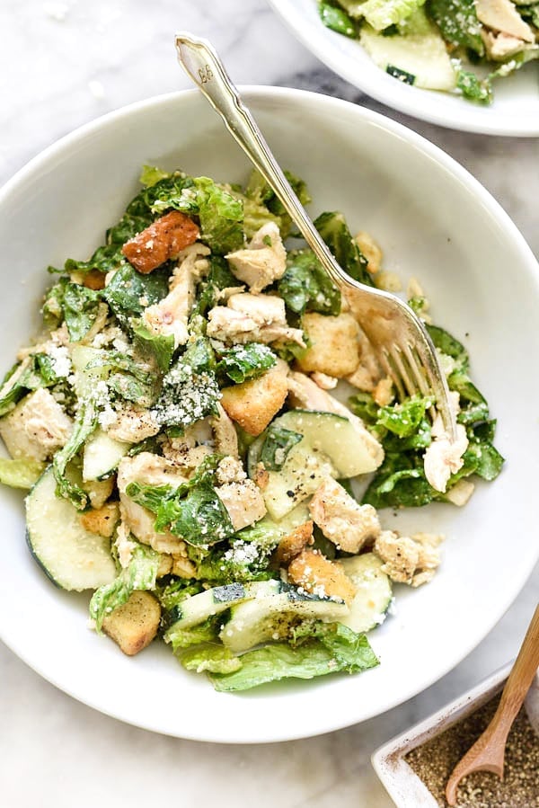 Chicken Caesar Salad | #recipe #easy #dinner #dressing foodiecrush.com