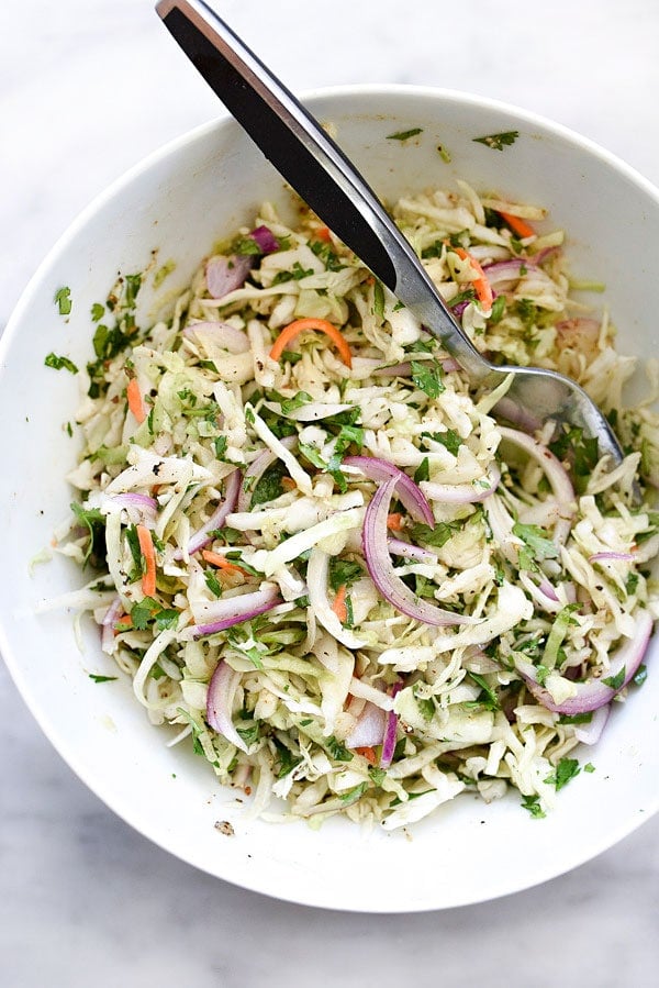 Easy Mexican Coleslaw Recipe | foodiecrush.com