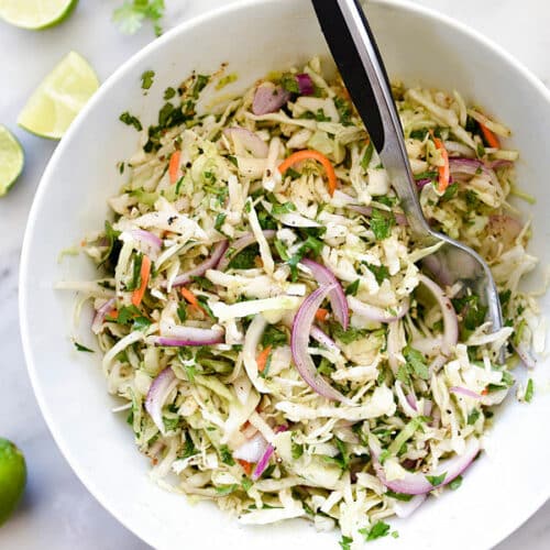 Cilantro Lime Cabbage Salad ⋆ Easy Mexican-Inspired Slaw Salad!