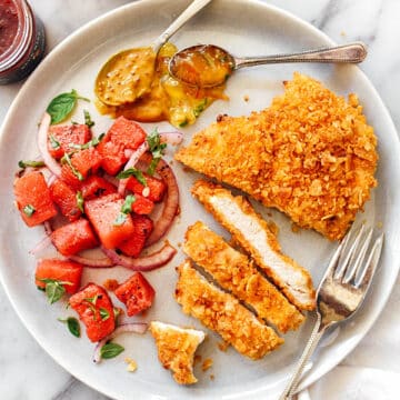 Potato Chip Crusted Chicken Breasts Recipe | foodiecrush.com