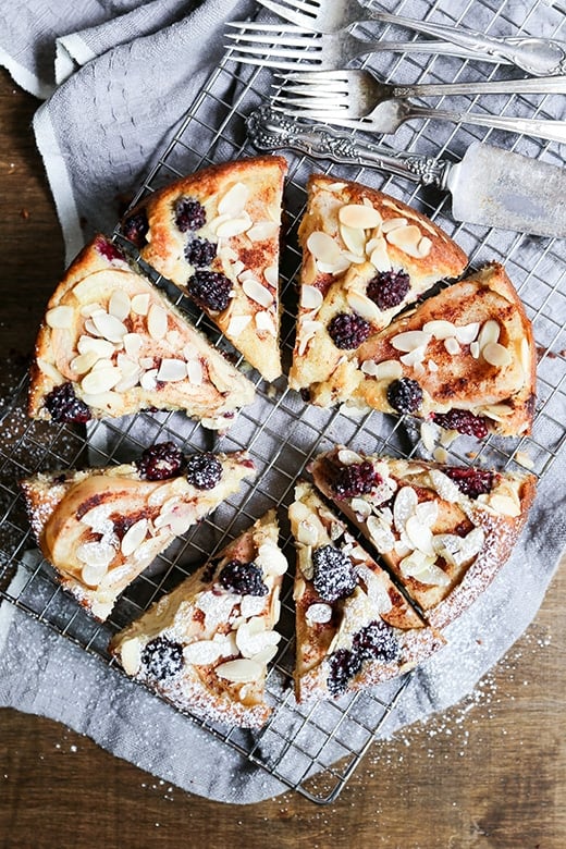 Pear and Blackberry Almond Cake from Floating Kitchen on foodiecrush.com
