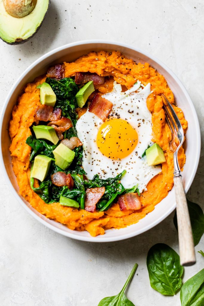 Sweet Potato Breakfast Bowl from The Almond Eater on foodiecrush.com
