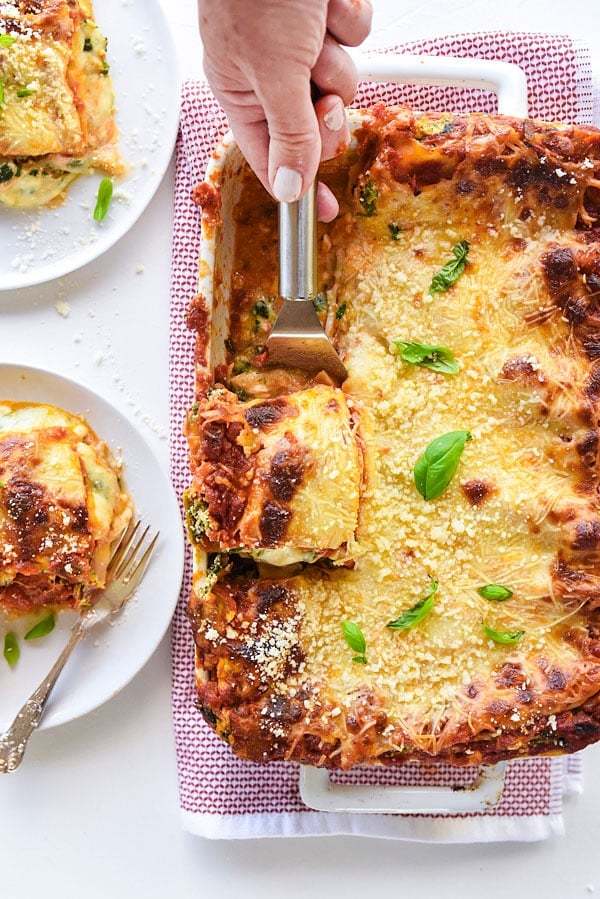 The Cheesiest Spinach and Cheese Lasagna from foodiecrush.com on foodiecrush.com