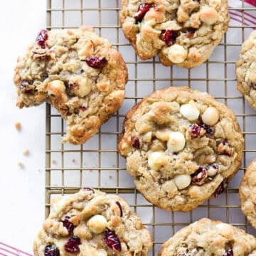 Cranberry White Chocolate Chip and Macadamia Nut Cookies | foodiecrush.com