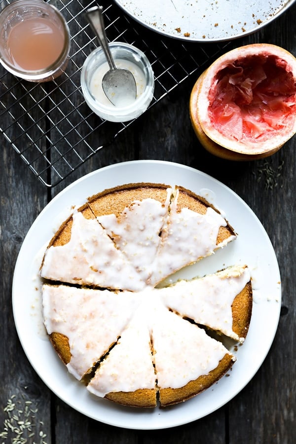 Olive Oil Cornmeal Cake with Grapefruit and Fennel by Floating Kitchen on foodiecrush.com