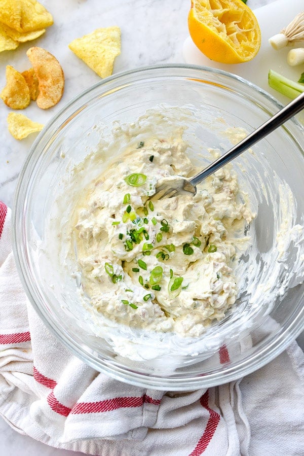 The Best Clam Dip Recipe EVER | #easy #withcreamcheese #parties #appetizers #cold #best foodiecrush.com