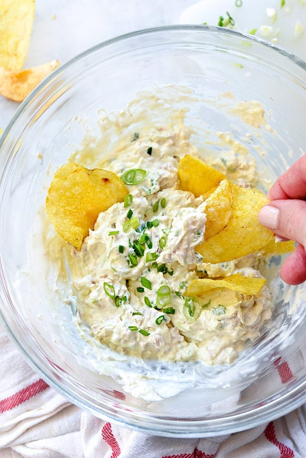 The Best Clam Dip Recipe EVER | #easy #withcreamcheese #parties #appetizers #cold #best foodiecrush.com