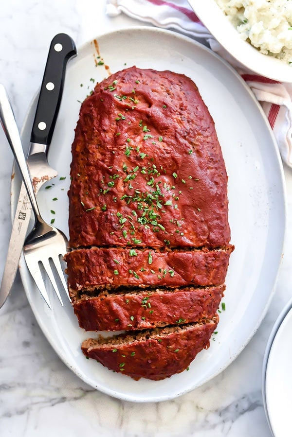 Healthy Meatloaf Recipe With Tomato Meatloaf Glaze Foodiecrush Com