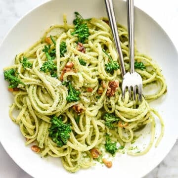 Linguine with Broccolini Pesto | foodiecrush.com