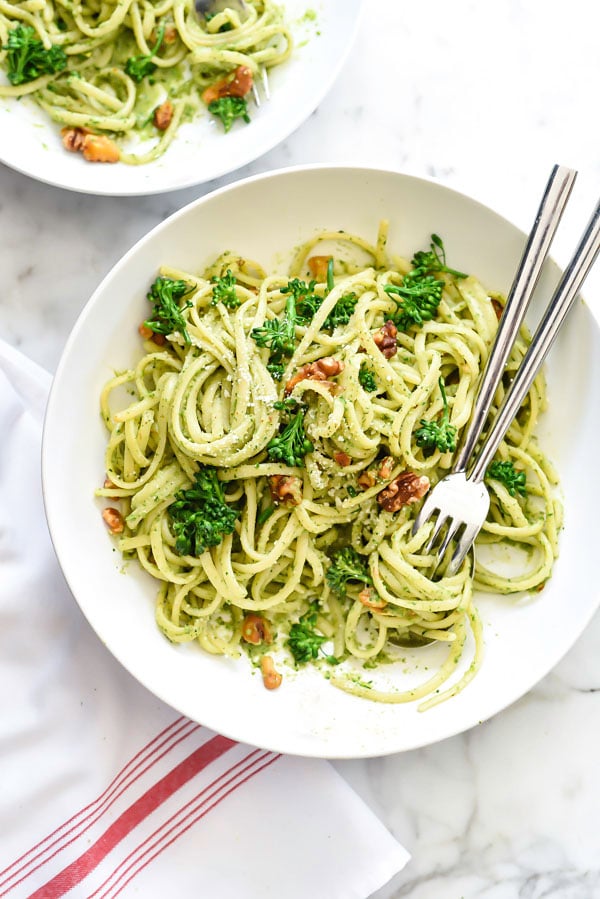 Linguine with Broccolini Pesto | foodiecrush.com