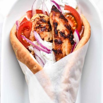 Easy Chicken Gyros with Tzatziki Sauce | foodiecrush.com