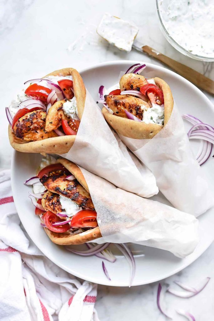 Easy Chicken Gyro Recipe With Tzatziki Sauce Foodiecrush Com,Red Snapper Shot