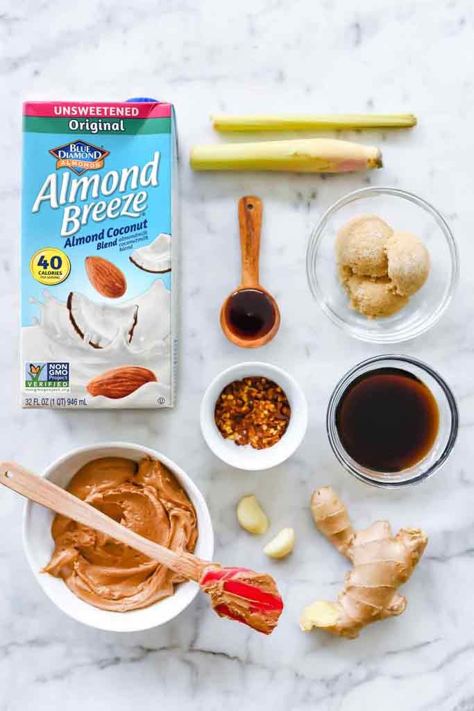 Ingredients for Almond Coconut dipping sauce | foodiecrush.com