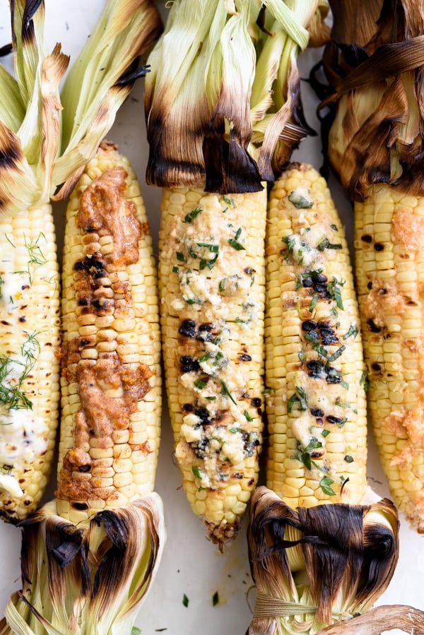 How to Make the Best Grilled Corn with Flavored Butters | foodiecrush.com