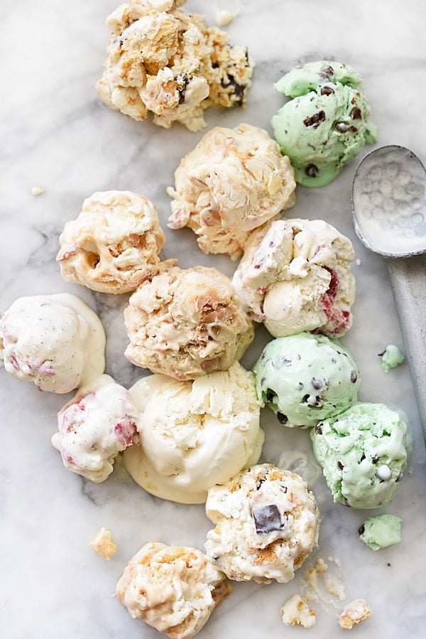 How to Make Easy Homemade No-Churn Ice Cream plus 10 ideas for homemade ice cream flavors | foodiecrush.com
