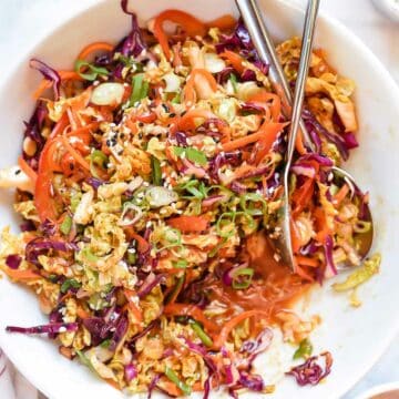 Quick Korean Kimchi Slaw Recipe | foodiecrush.com