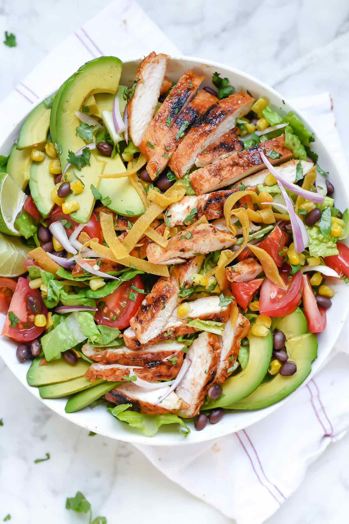 Southwest BBQ Chicken Salad Recipe | foodiecrush.com