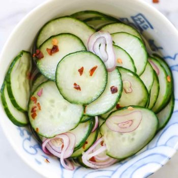 Sweet and Sour Asian Pickled Cucumber Salad | foodiecrush.com