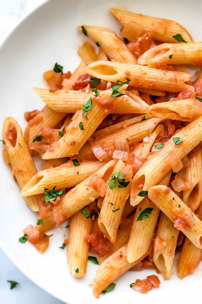 Lighter Penne alla Vodka Recipe | foodiecrush.com