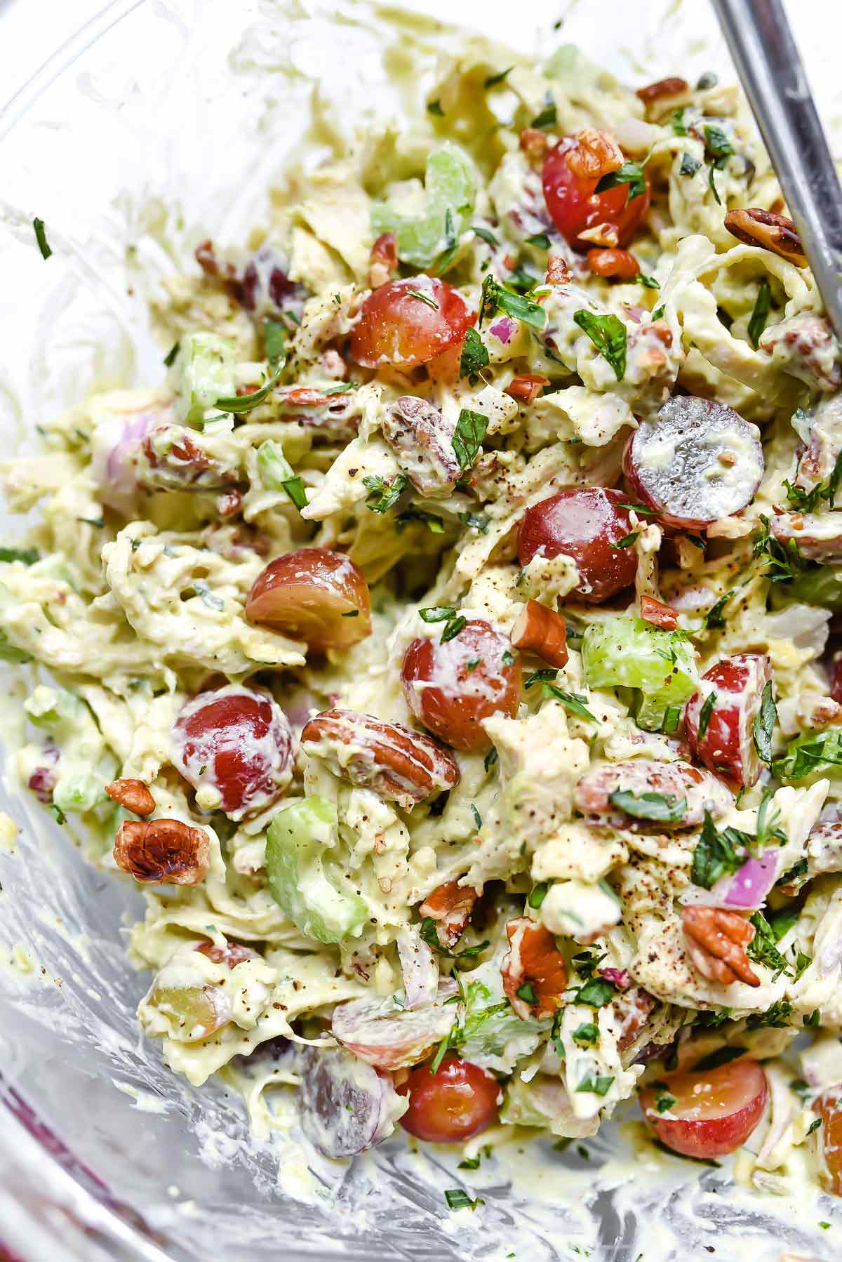 Avocado Greek Yogurt Chicken Salad | foodiecrush.com