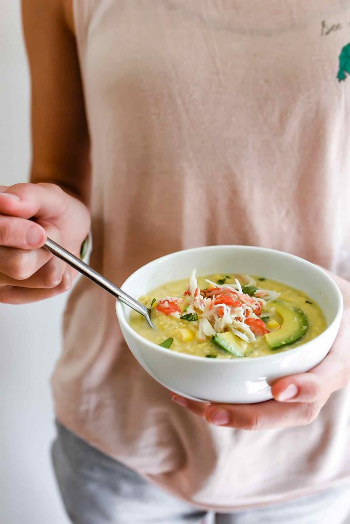 Chilled Corn and Crab Soup | foodiecrush.com