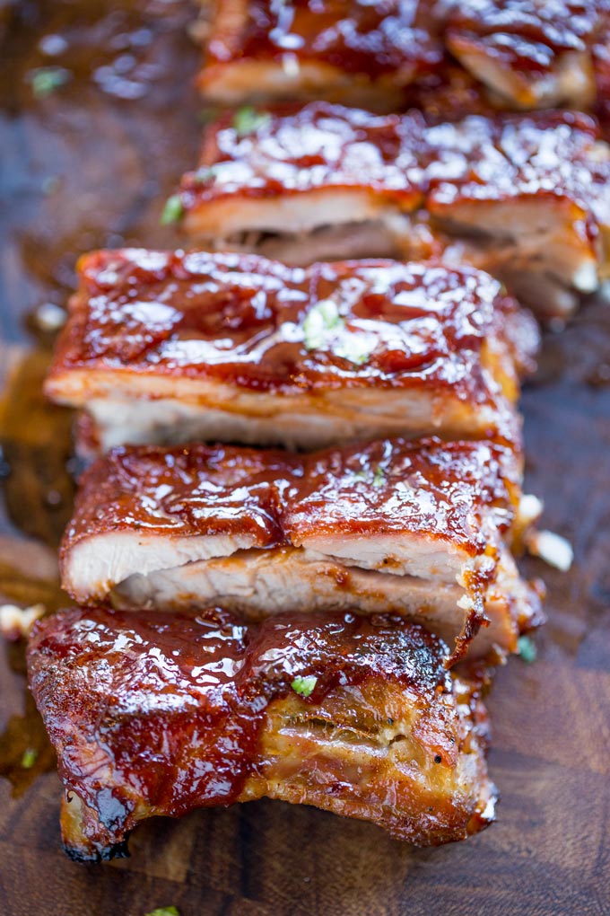 Slow Cooker Barbecue Ribs from Dinner Then Dessert on foodiecrush.com