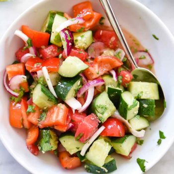 Crunchy Asian Cucumber Watermelon Salad | foodiecrush.com
