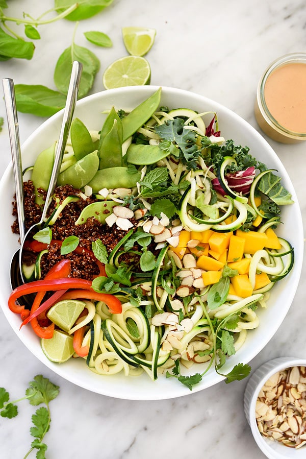 Thai Zucchini Salad With Quinoa from FoodieCrush