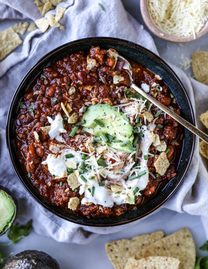 Game Day Beer Chili from howsweeteats.com on foodiecrush.com