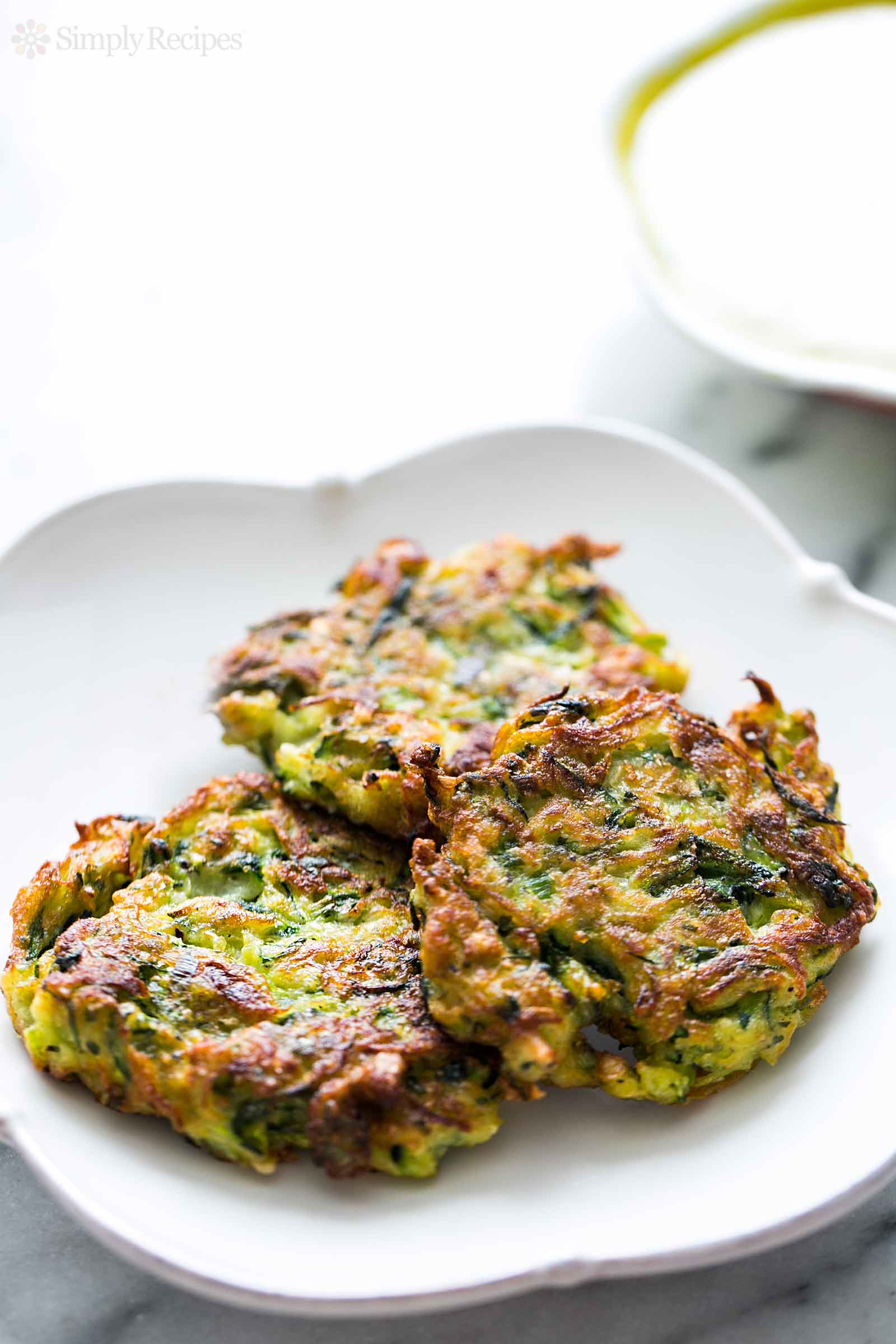Zucchini Fritters from simplyrecipes.com on foodiecrush.com