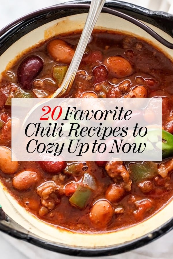 20 Chili Recipes to Cozy Up to Now | foodiecrush.com #chili #dinner #crockpot #easy #beef #chicken #vegetarian